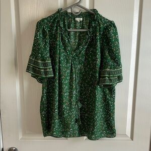 Max Studio Green Floral Top